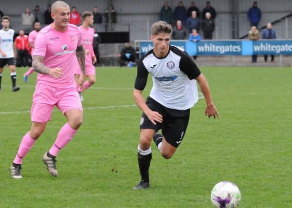 Heanor Town v Highgate United.
Elliott Reeves in first half action at Heanor on Saturday.