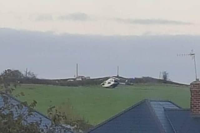 The air ambulance at the scene.