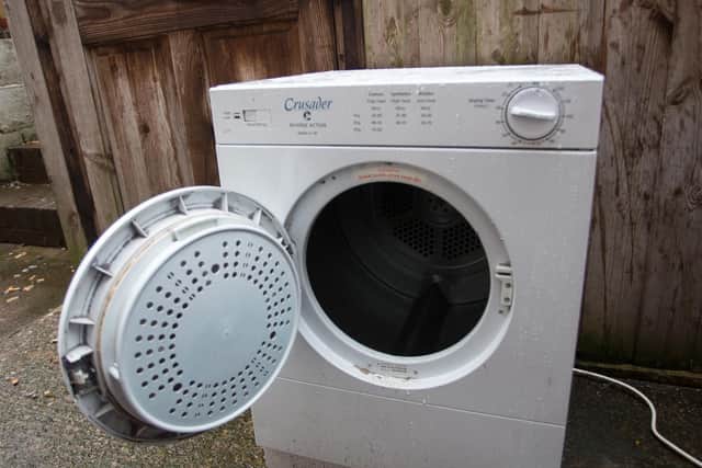 Shannon has now removed the tumble dryer from the house. Photo - SWNS