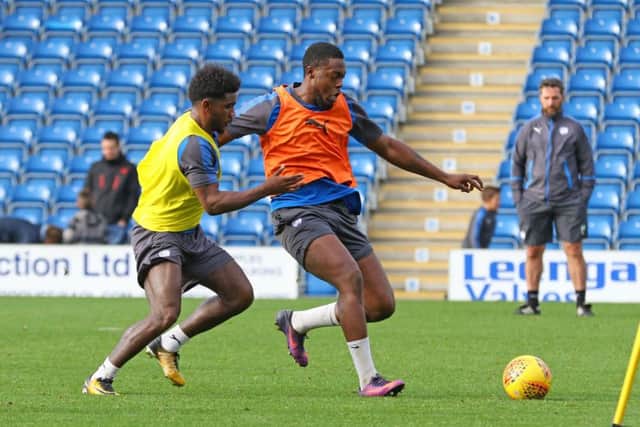 Jerome Binnom-Williams back in training for Chesterfield FC at the club's open training session at the Proact Stadium  (Pic by Tina Jenner)