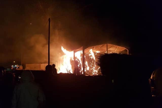 The blaze at the barn.