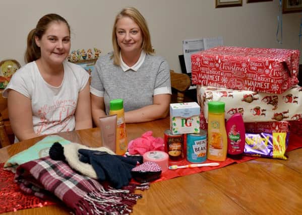 Christmas shoebox appeal fundraisers Rebecca Hope and Elaine Osborne