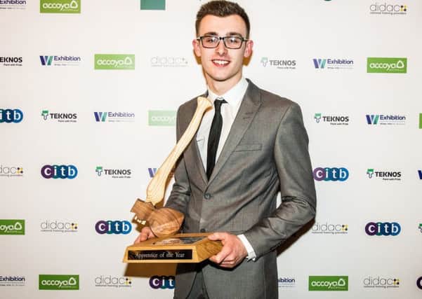 Oliver Walker, apprentice of the year at  British Woodworking Federation.