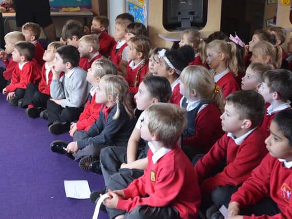 Children at St Josephs Catholic and Church of England Primary School in Staveley.
