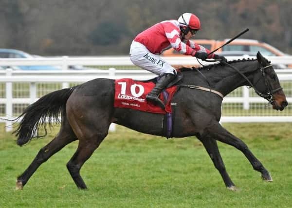 Total Recall, trained by Willie Mullins and ridden by Paul Townend, won the first edition of the Â£250,000 Ladbrokes Trophy at Newbury on Saturday.
