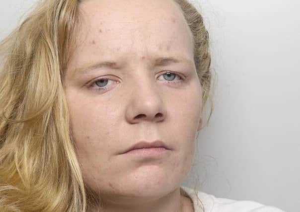 Pictured is Leah Hayden, 26, of The Crescent, Brimington, Chesterfield, who has been jailed for ten weeks after committing a theft and breaching a suspended sentence order.