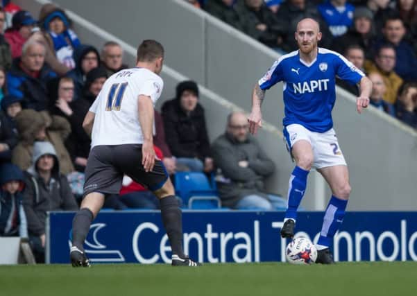 Chesterfield vs Bury - Drew Talbot on the ball - Pic By James Williamson