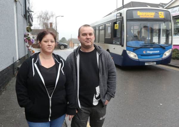 Alwyn and Zoe Crofts are campaigning to stop parking on the double yellow lines around the junction of High Street and Eyre Street
