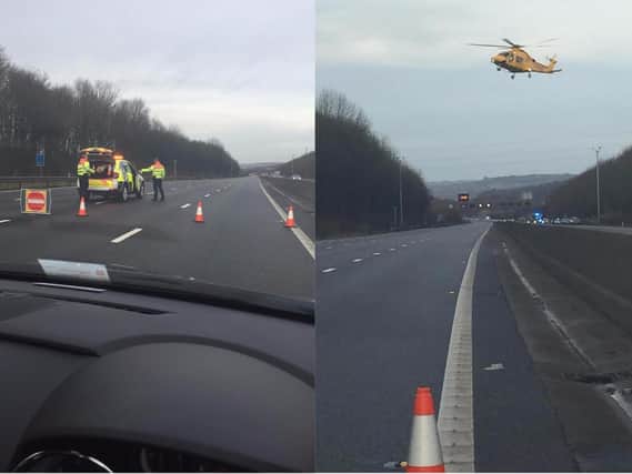 A picture of the scene of a serious accident that took place on the M1 on Saturday, December 30. Photo submitted by Simon Brunt.