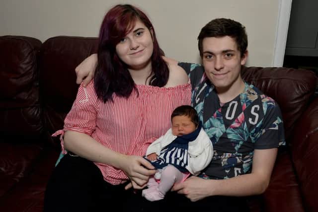 Christmas Day baby Esmay pictured with mum Terri Skipper and dad Adon Wain