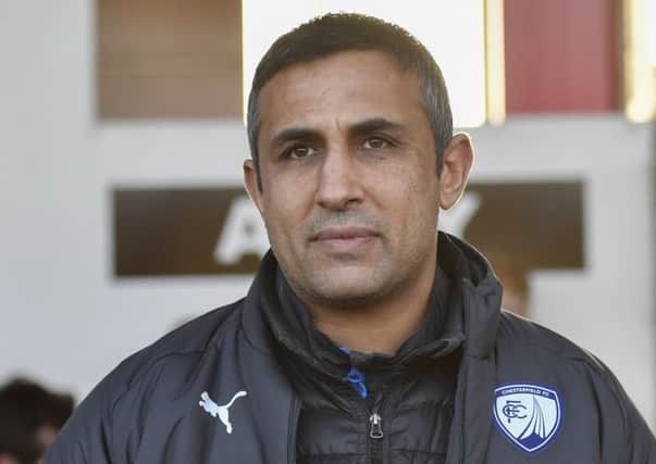 Chesterfield manager Jack Lester: Picture by Steve Flynn/AHPIX.com, Football: Skybet League Two match Accrington Stanley -V- Chesterfield at The Wham Stadium, Accrington, Lancashire, England on copyright picture Howard Roe 07973 739229