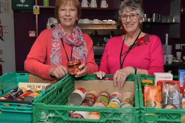 Lindsay Gutteridge and Janet Wright, who volunteer with Chesterfield Foodbank. Picture by Rachel Atkins.