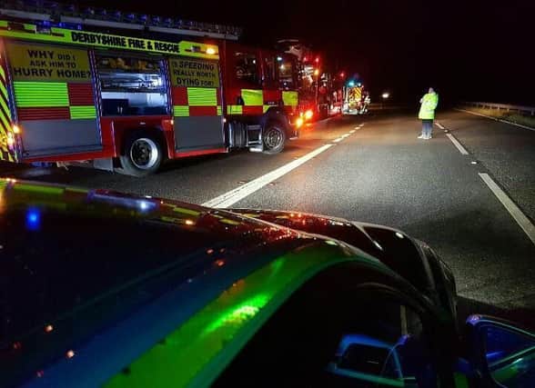 The A38 near Alfreton and Cotes Park was shut last night as emergency services cleaned up a diesel spill