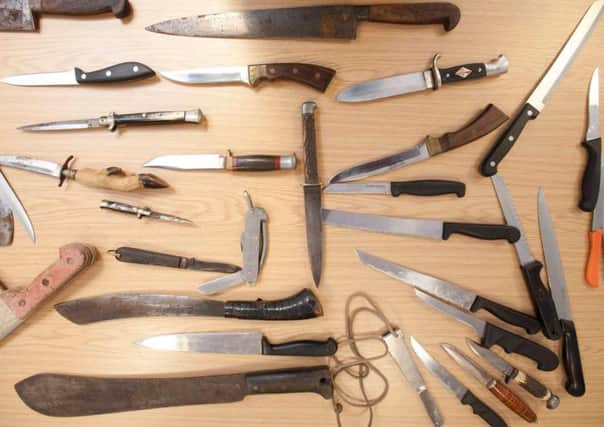 Knives which were handed in to police during an amnesty campaign.