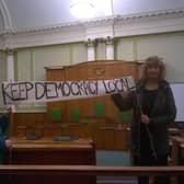 Dale Glossop and Jenny Booth of the Eckington Against Fracking group.