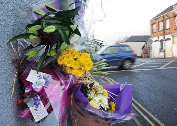 Floral tributes on Eyre Street in Clay Cross.