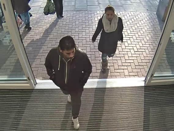 Police want to speak to the two people in this picture in connection with the incident.