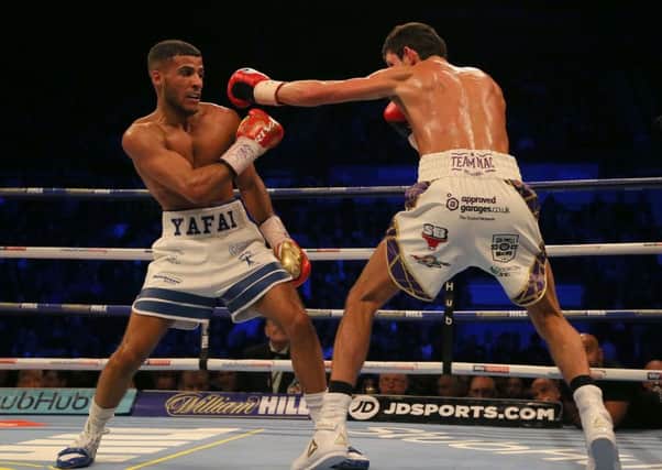 Gamal Yafai (left) in action against Gavin McDonnell during their WBC International Super-Bantamweight Championship fight at the FlyDSA Arena, Sheffield. Pic: Richard Sellers/PA Wire