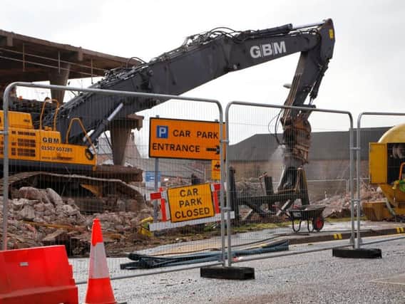 Work to demolish the former Saltergate multi-storey car park is progressing well. Photo - Chesterfield Borough Council