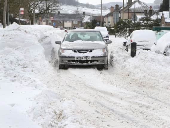Deep snow drifts in Buxton after the Beast from the East hit two weeks ago