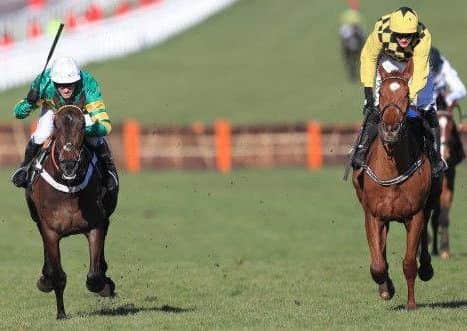 Buveur D'Air (left) successfully defends his Unibet Champion Hurdle title after a duel with gallant runner-up Melon at the Cheltenham Festival.