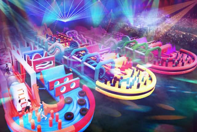 The Monster is one of the world's biggest inflatable obstacle courses