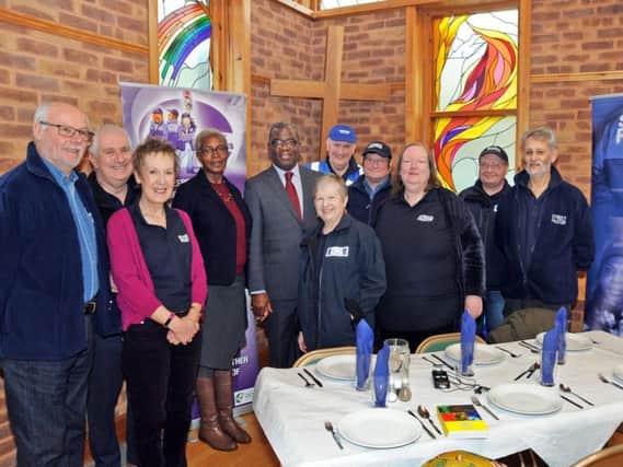 Les Isaac, fifth from left, with street pastors at St John's Church in Chesterfield. Picture by Anne Shelley.