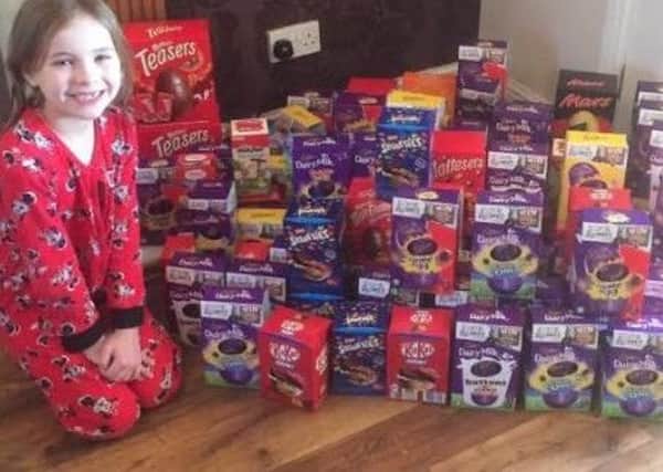 Ella Jade Clifton, aged seven, has donated more than 100 Easter eggs to the needy.