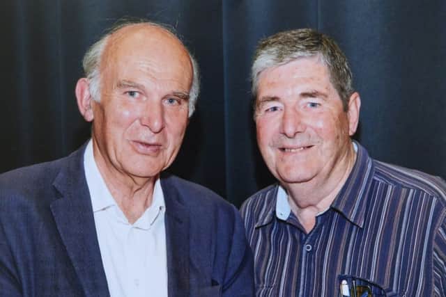 Tony Rogers with Vince Cable, current leader of the Liberal Democrats.
