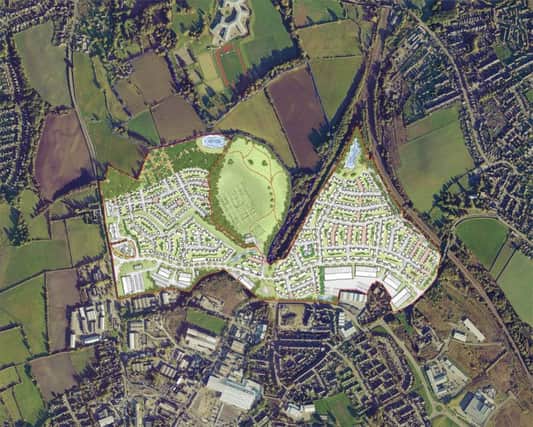 An aerial plan of the Egstow Park site.