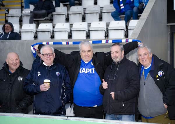 Picture by Howard Roe/AHPIX.com;Football;League One;
10/04/2018  KO  7.45pm; copyright picture;Howard Roe;07973 739229

Chesterfield fans before the match between Morecambe FC and Chesterfield.