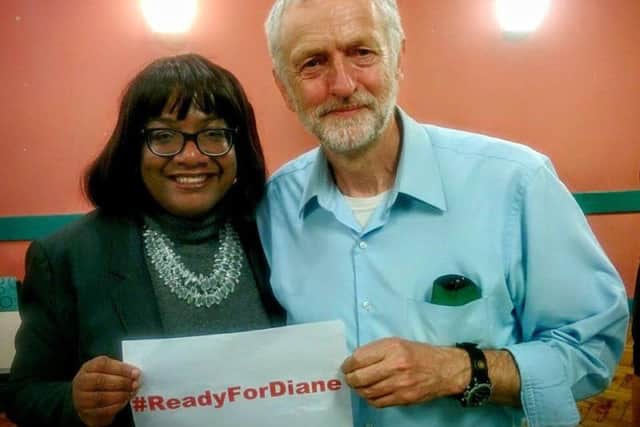 Labour's shadow home secretary Diane Abbott pictured with the party's leader Jeremy Corbyn. Picture from Facebook.