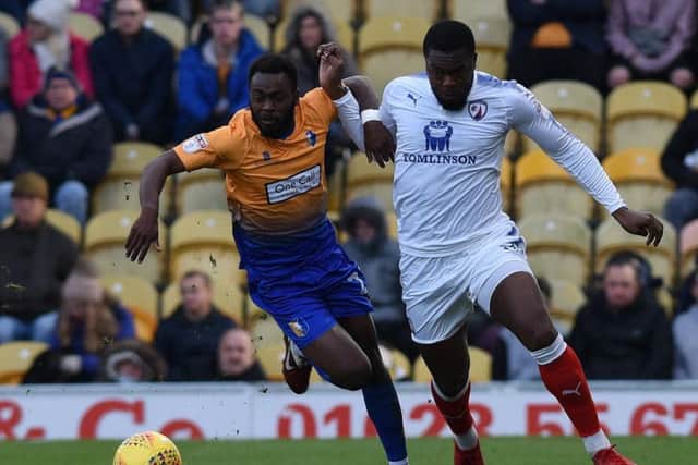 Action from the clash between Mansfield and Chesterfield in November.