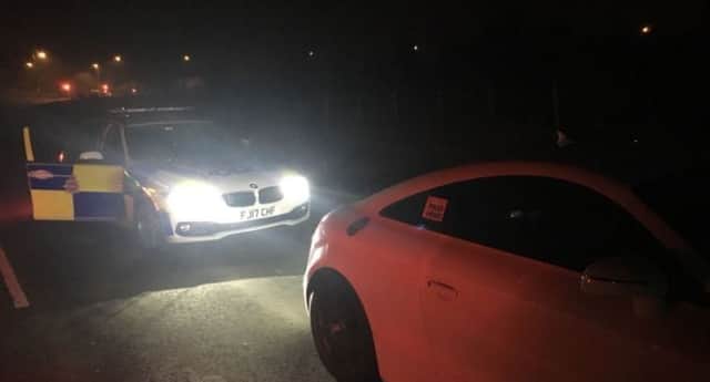 A speeding uninsured drunk driver was caught by police