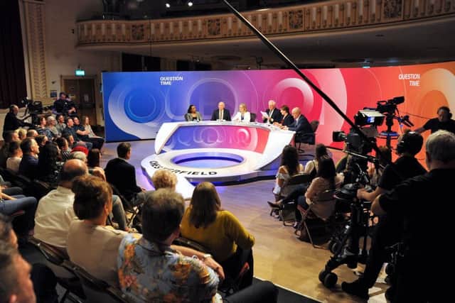 The Question Time panel in Chesterfield. Picture by Anne Shelley.