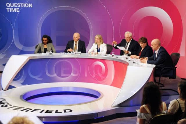 The Question Time panel in Chesterfield. Picture by Anne Shelley.
