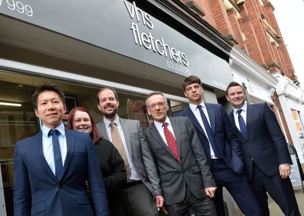 Pictured is VHS Fletchers Solicitors legal team outside their new Chesterfield office including Denny Lau, Ruth Campbell, Rob Lowe, Kevin Tomlinson, Ben Strelley and David Gittins.