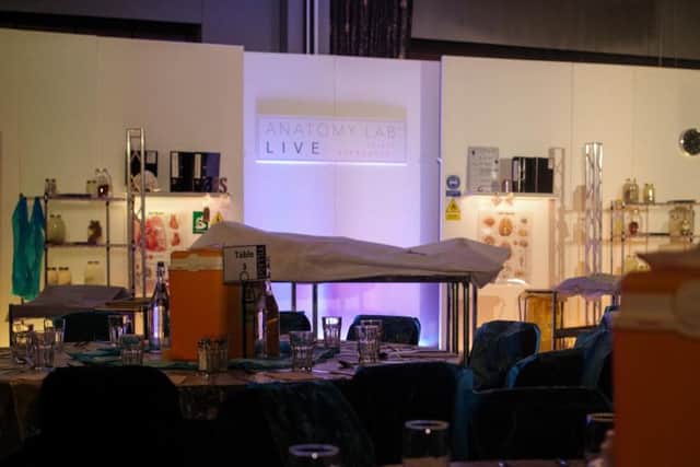 Guests will enjoy a two-course dinner before watching a human dissection