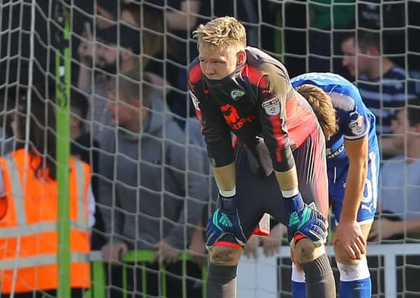 Aaron Ramsdale after Chesterfield conceded the third goal at Forest Green. Picture by Gareth Williams/AHPIX.com