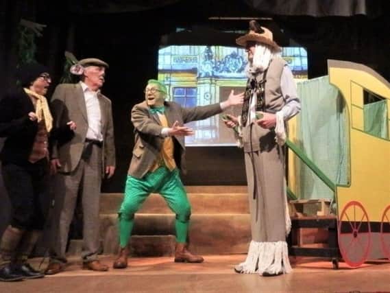 Toad (Paul Archerr) shows off his latest craze in HADIT's production of The Wind in the Willows.