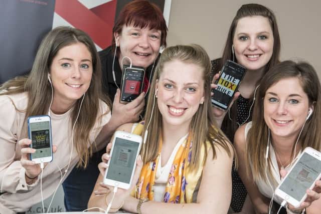 Thermotex managing director Chloe Watmore, centre, with 12 by 12 by 12 participants, from left, Laura Stacey, junior designer, Tracy Singleton, production manager, Gretchen Wright, order facilitator, and Rebecca Stacey, design manager.