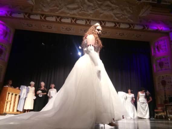 Barlborough and Clowne WI branch displayed wedding dresses at Derbyshire federation's centenary showcase.