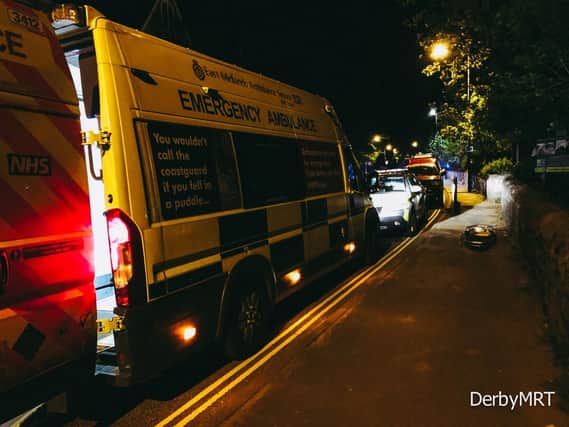 Mountain rescue teams, police, the fire service and the ambulance service all attended the scene. Photo - Derby Mountain Rescue Team