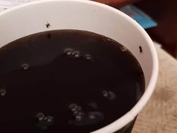 Ants in the drink ordered from the KFC drive-thru in Chesterfield. Contributed picture.