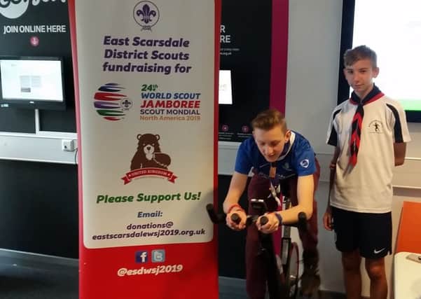 East Scarsdale Scouts do sponsored static bike ride for trip to world jamboree in America.