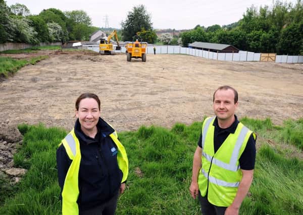 Chesterfield RSPCA branch manager, Rachel Gray and animal care manager Gary Taylor at the site of their new building which has got underway at their Spital Lane centre.